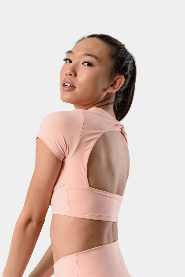Isla Short Sleeve Top - Peach Bud