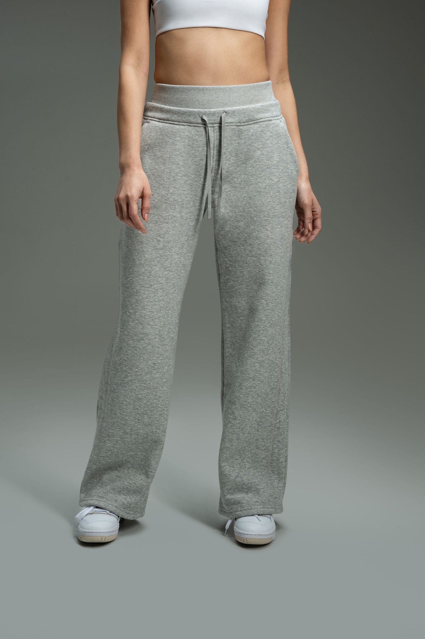 CozyTec Wide Leg Sweatpants 30" - Heather Grey