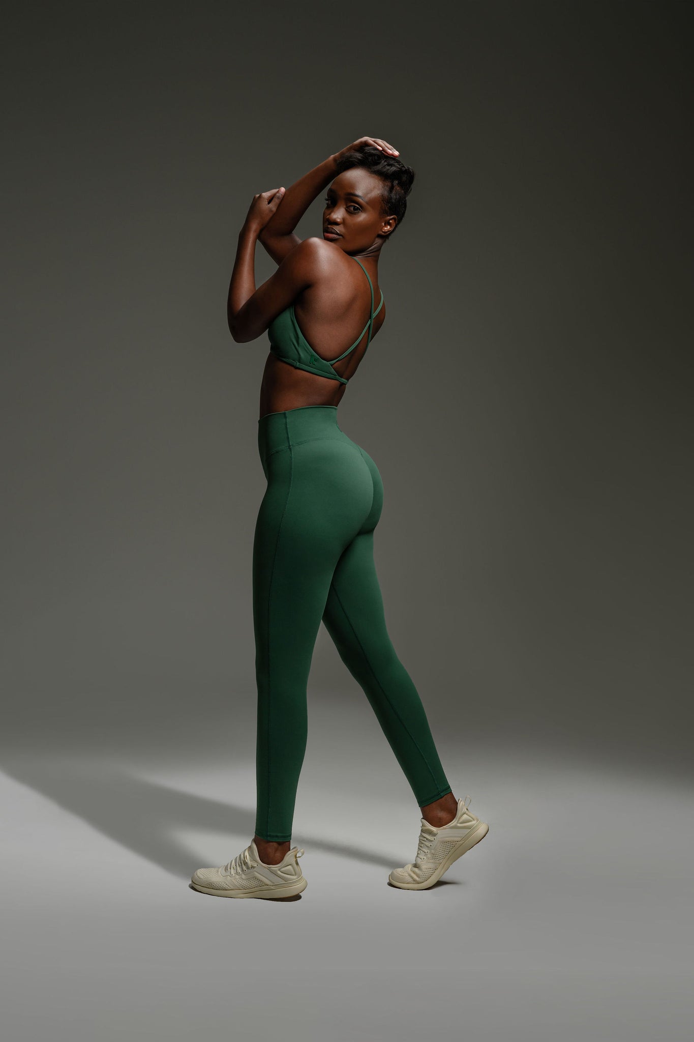 Alura V-Line Leggings - Dark Green