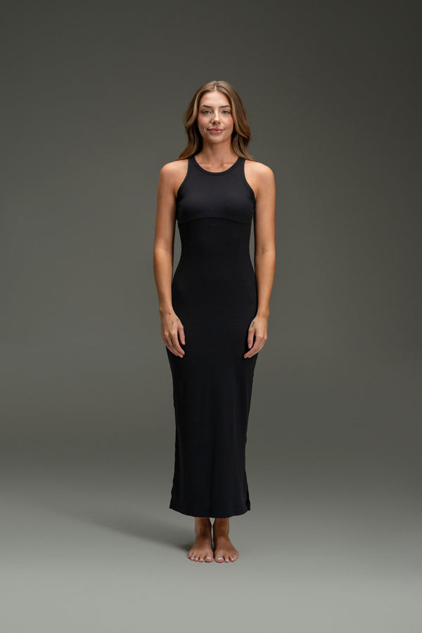 Rib Maxi Tank Dress - Chaorcal Black