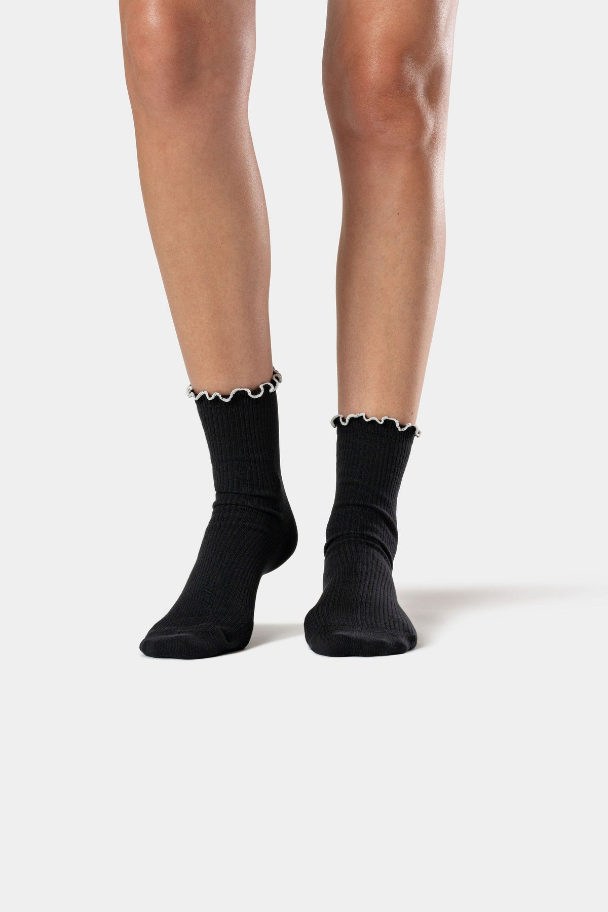 The Ruffle Rib Half Calf Sock