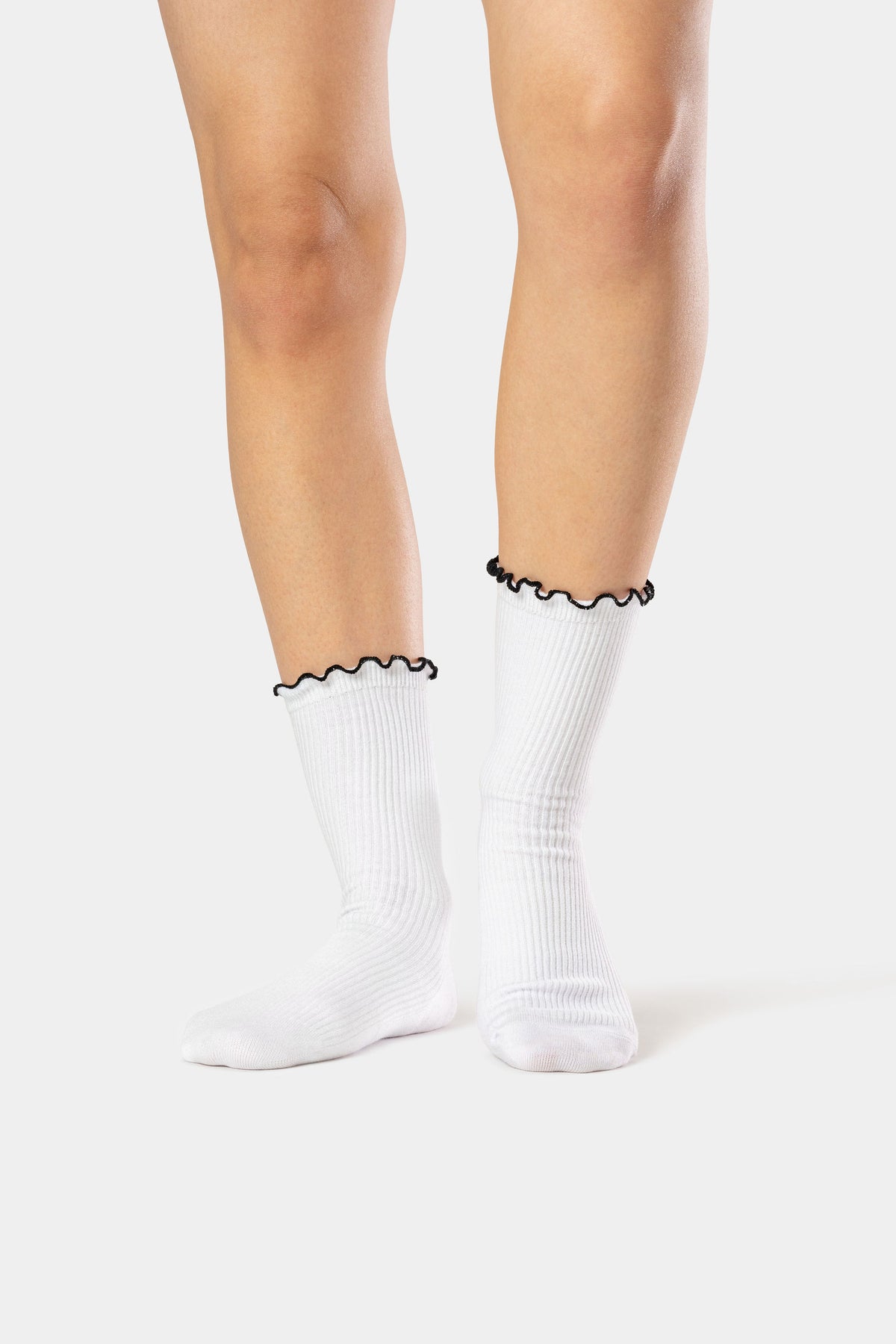 The Ruffle Rib Half Calf Sock
